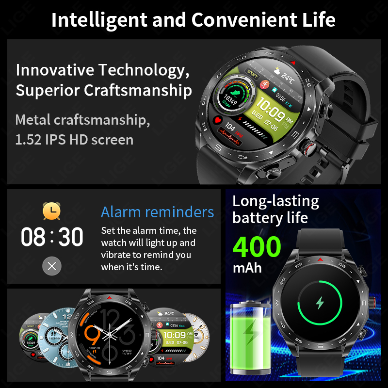 LIGE With Earbuds Bluetooth He - Smartwatch Watches Price review and price